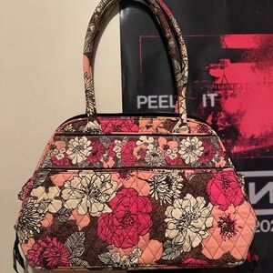 Vera Bradley Floral Quilted Shoulder Bag - Pink, Brown, Cream